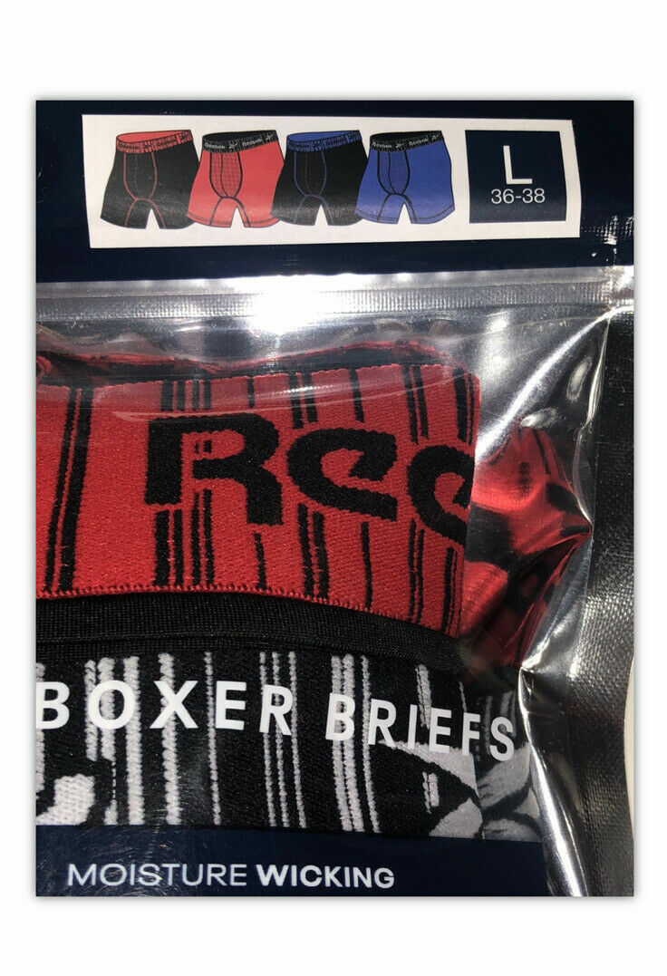 4 Pack REEBOK Men Boxer Briefs PERFORMANCE CAMO BLACK MEDIUM LARGE XLARGE XL $32