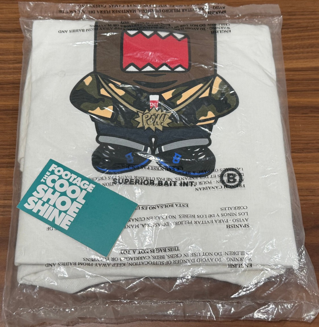 2013 BAIT SUPERIOR DOMO RAPPER HYPEBEAST BOX LOGO TEE SHIRT SUPREME WHITE XXL