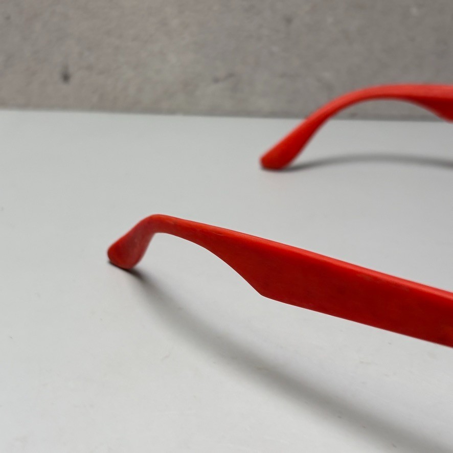 1980s New Wave Futuristic Sunglasses 1989 Orange Yellow Red Funky Punk