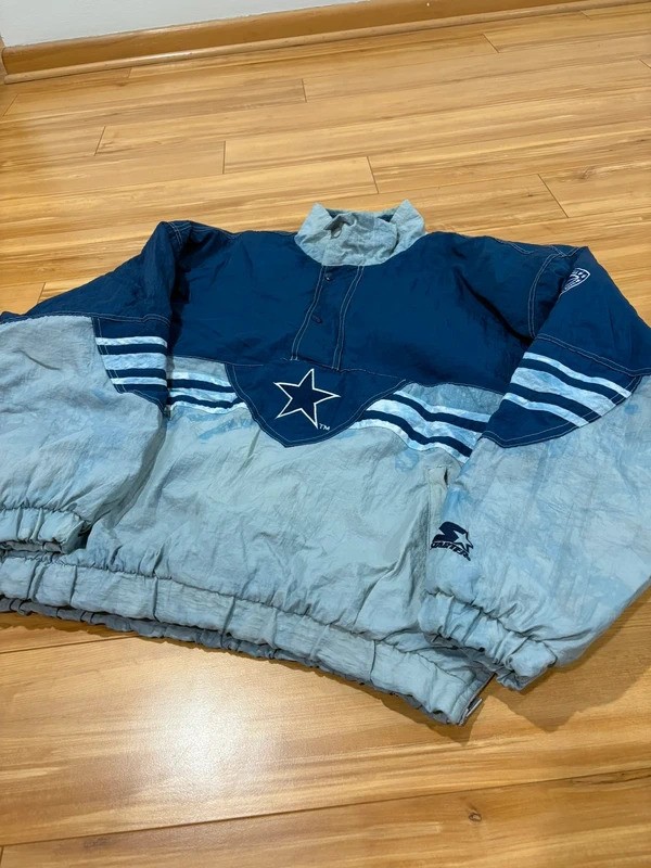 Vintage 90s Dallas Cowboys Starter Puffer Jacket – Size L – Made in Korea