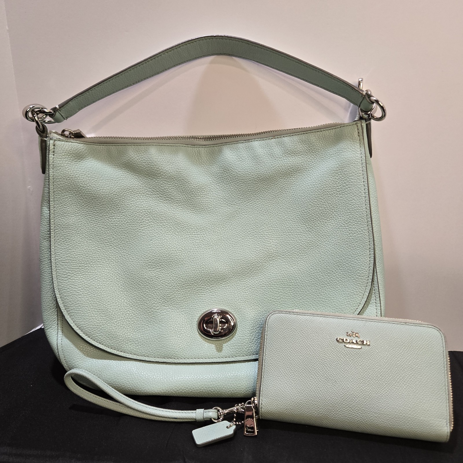 Beautiful Authentic Coach Turnlock Hobo Style #36762 & Matching Wallet Set