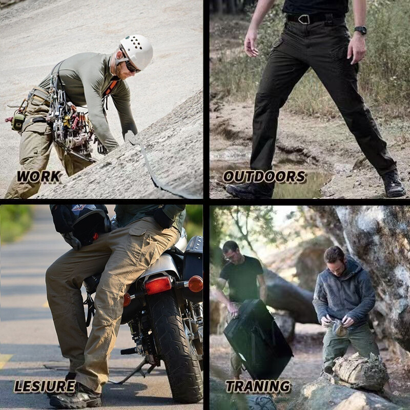 Tactical Mens Cargo Pants Waterproof Work Hiking Combat Outdoor Trousers Pants