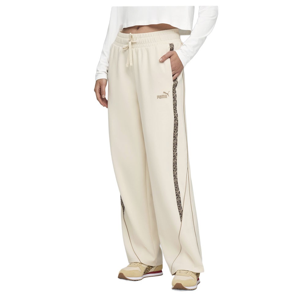 PUMA Essentials Animal Straight Leg Pant Womens White Casual Athletic Bottoms 69
