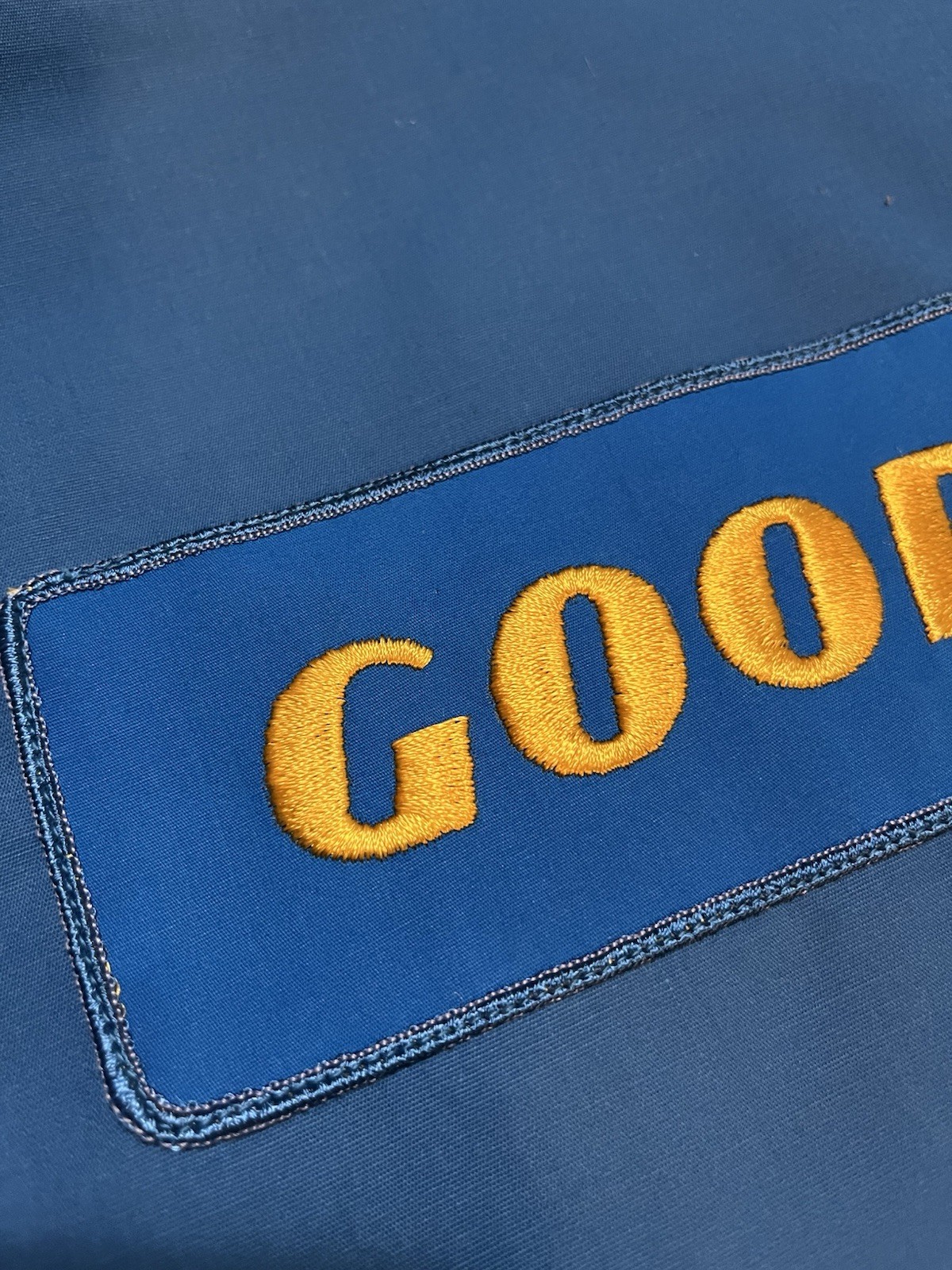 Vintage Goodyear Tires Racing Jacket Size Large USA Made Blue Stripes NOS Indy