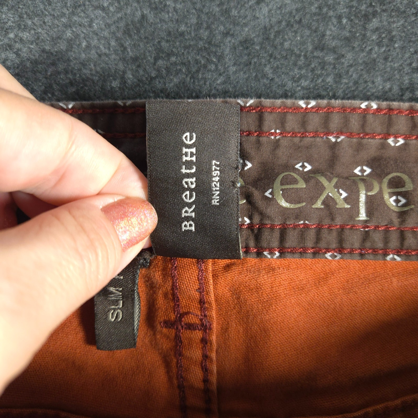 Prana Pants Size 28×32 Organic Cotton Burnt Sienna Slim Fit Medium Wash