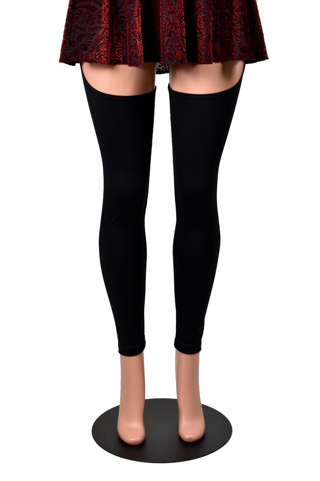 Black Nylon Spandex Chaps stretch leggings XS to 2XL 3XL plus size rave gothic