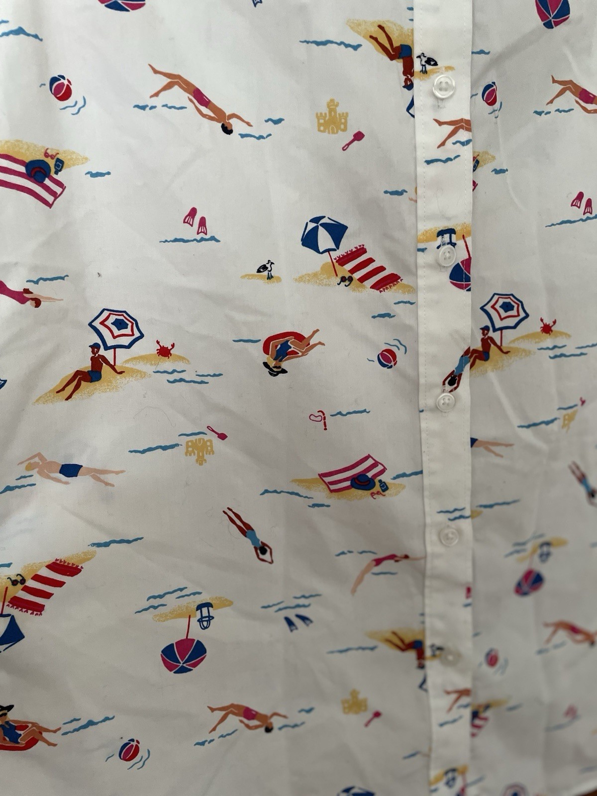 Lands End Sleeveless No Iron Supima Sleeveless Woman’s Top Fun Print Size 14