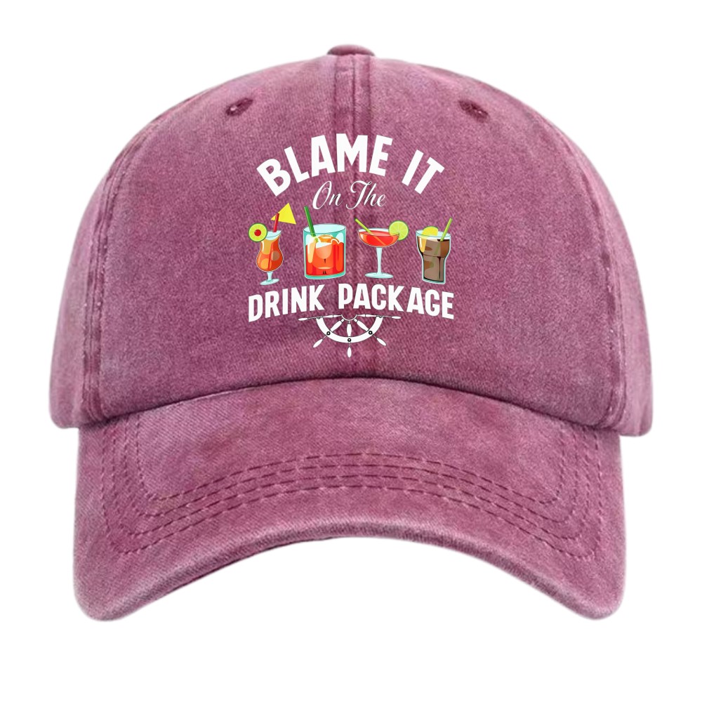 Funny Cruise Dad Hat Blame It On The Drink Package Unisex Vacation Baseball Cap