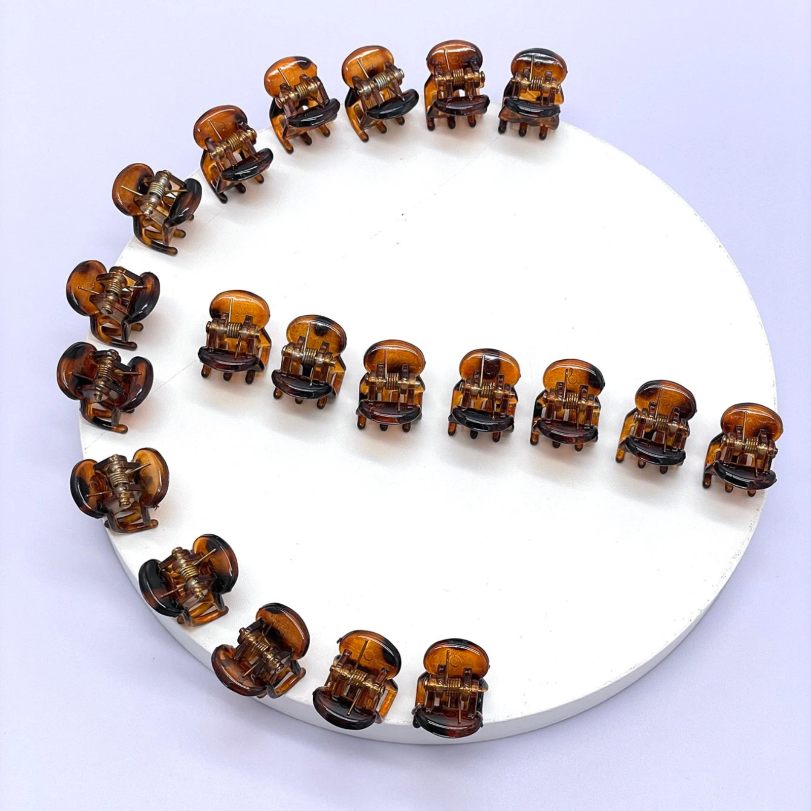20pcs Mini Brown Hair Clips Strong Grip Claw Clips Women Bangs Bun Accessories