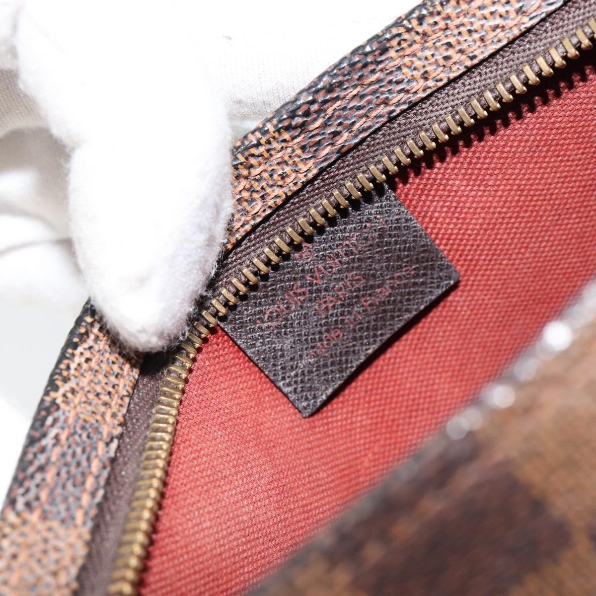 LOUIS VUITTON Damier Ebene Trousse Makeup Pouch N51982 LV Auth 147358