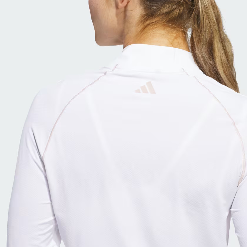 adidas women Ultimate365 Solid Quarter-Zip Mock Polo Shirt