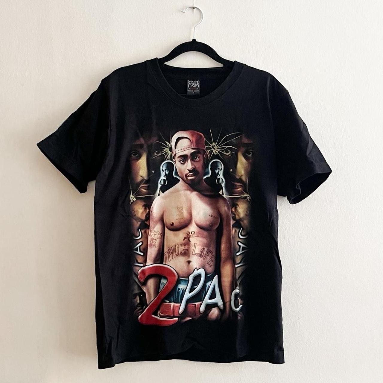 Y2K Tupac Shakur 2Pac Double-Sided Graphic T-Shirt – Medium 2000s