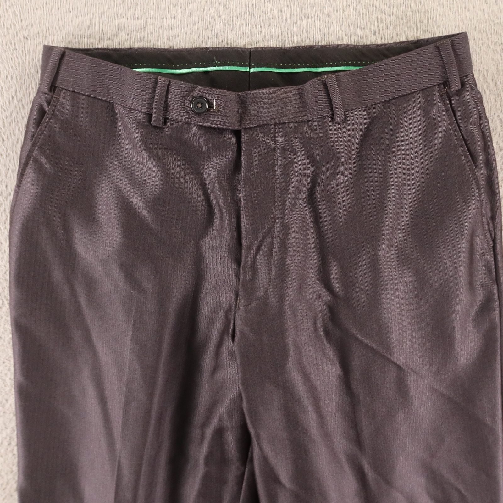 Unbranded Pants Mens 32×32 Gray Herringbone Slacks Self Stripe Sharkskin