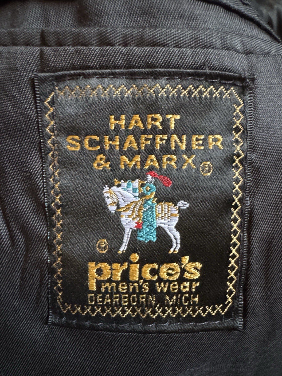 Vintage Hart Schaffner Marx Black Double-Breasted Blazer with Gold Buttons 46L
