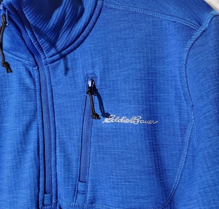 Eddie Bauer Men’s XL Blue 1/4 Zip Fleece Pullover Mock Neck w/ Pockets