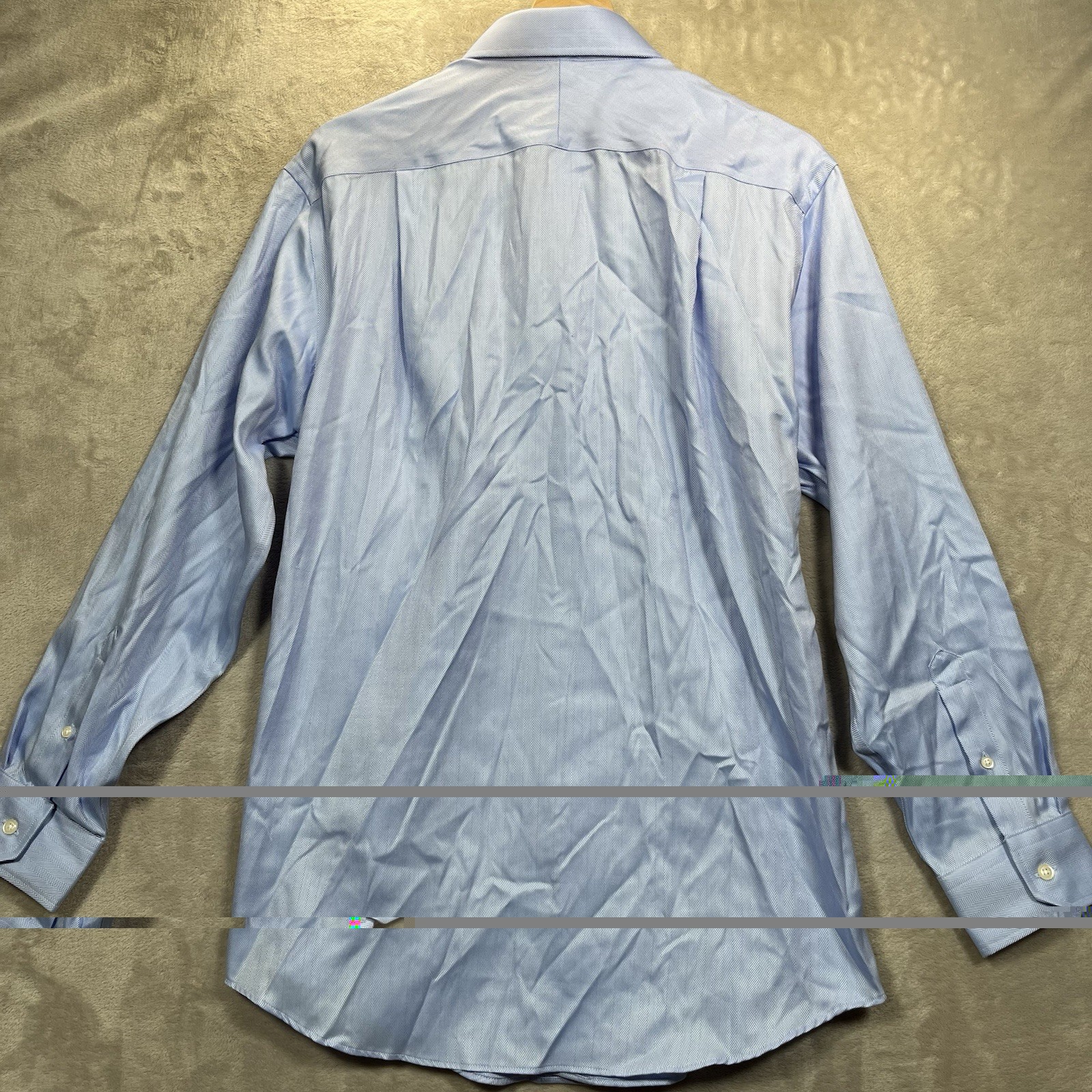 Jos. A. Bank Reserve Dress Shirt Mens 16 33 Blue Herringbone Egyptian Cotton NEW
