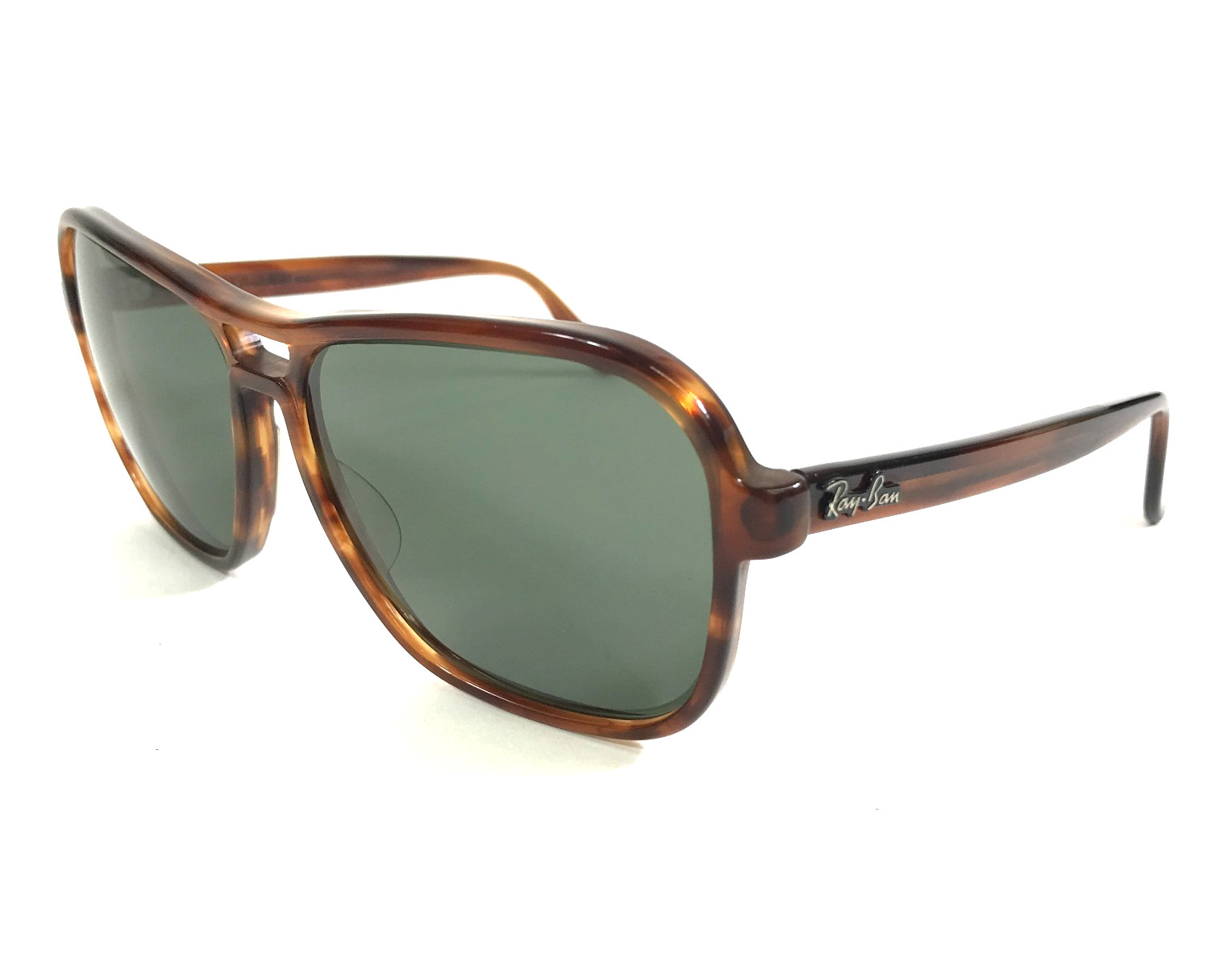Vintage B&L Ray-Ban Sunglasses STATESIDE Havana Tortoise Brown with Green Lenses
