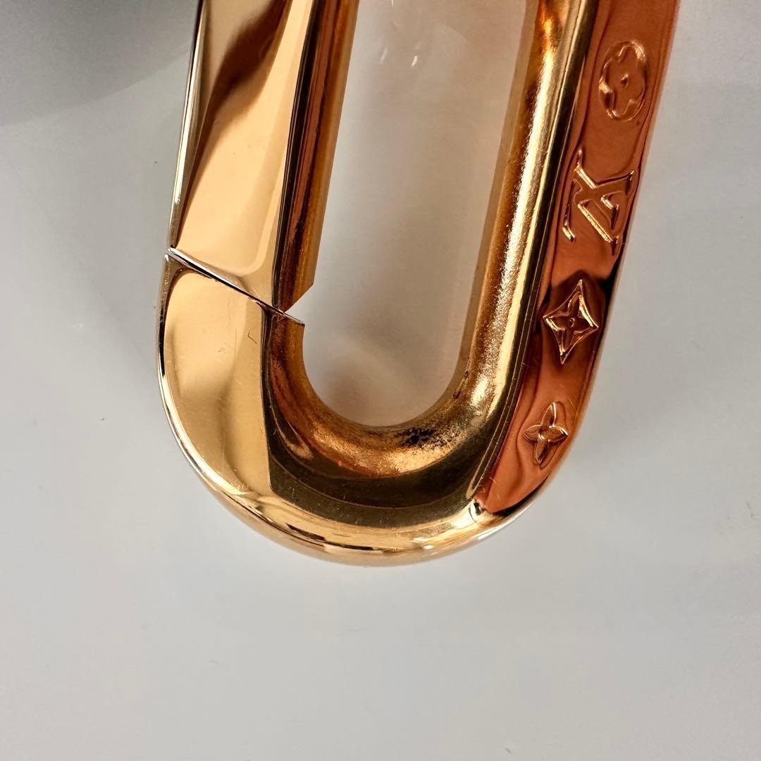 Louis Vuitton M00821 Monogram Black Gold Leather Keychain Size 5.1in×3.3in