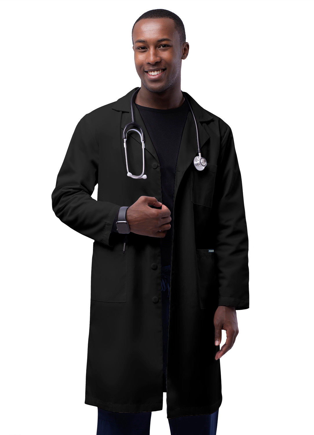 Adar Unisex Doctor Nurse Scrub Uniform Lapel Collar Inner Pockets Lab Coat – 39″