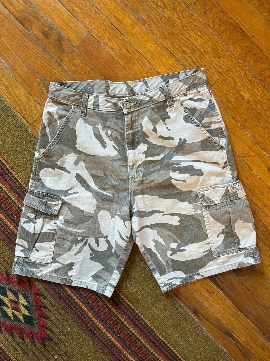 Wrangler Authentic Issue Men’s Gray Camouflage Cargo Shorts