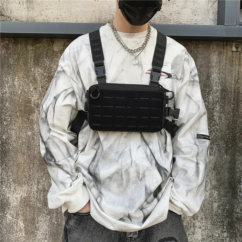 Functional Tactical Chest Bag Exercise Travel Vest Pack Oxford Cloth Vest Storag