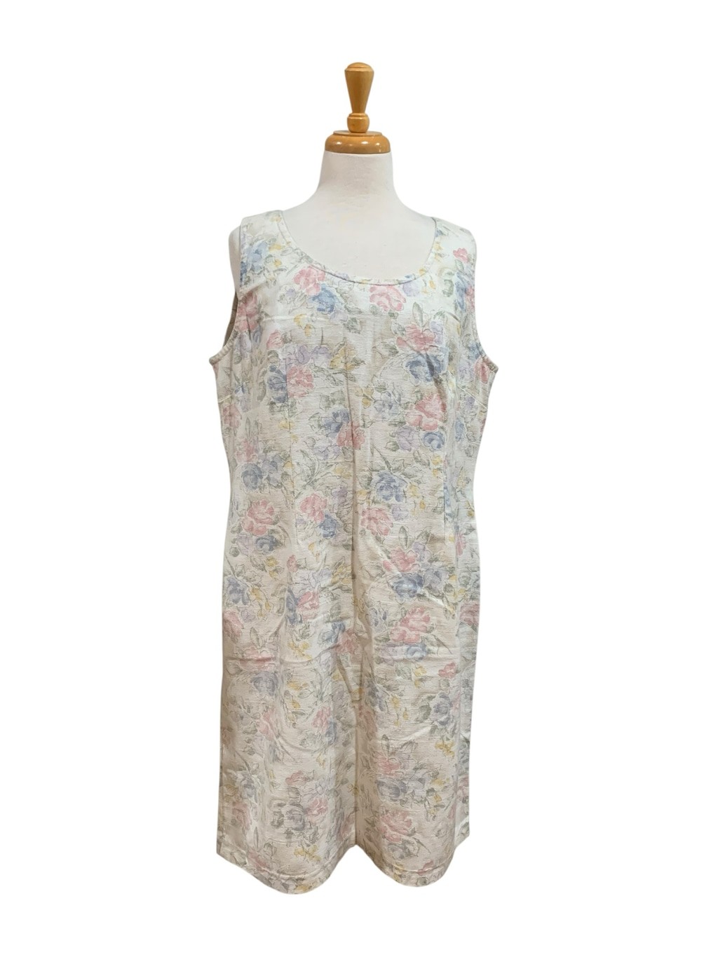 Vntg 60’s Women’s handmade Floral Sleeveless Lightweight Shift Dress Volup 16/18