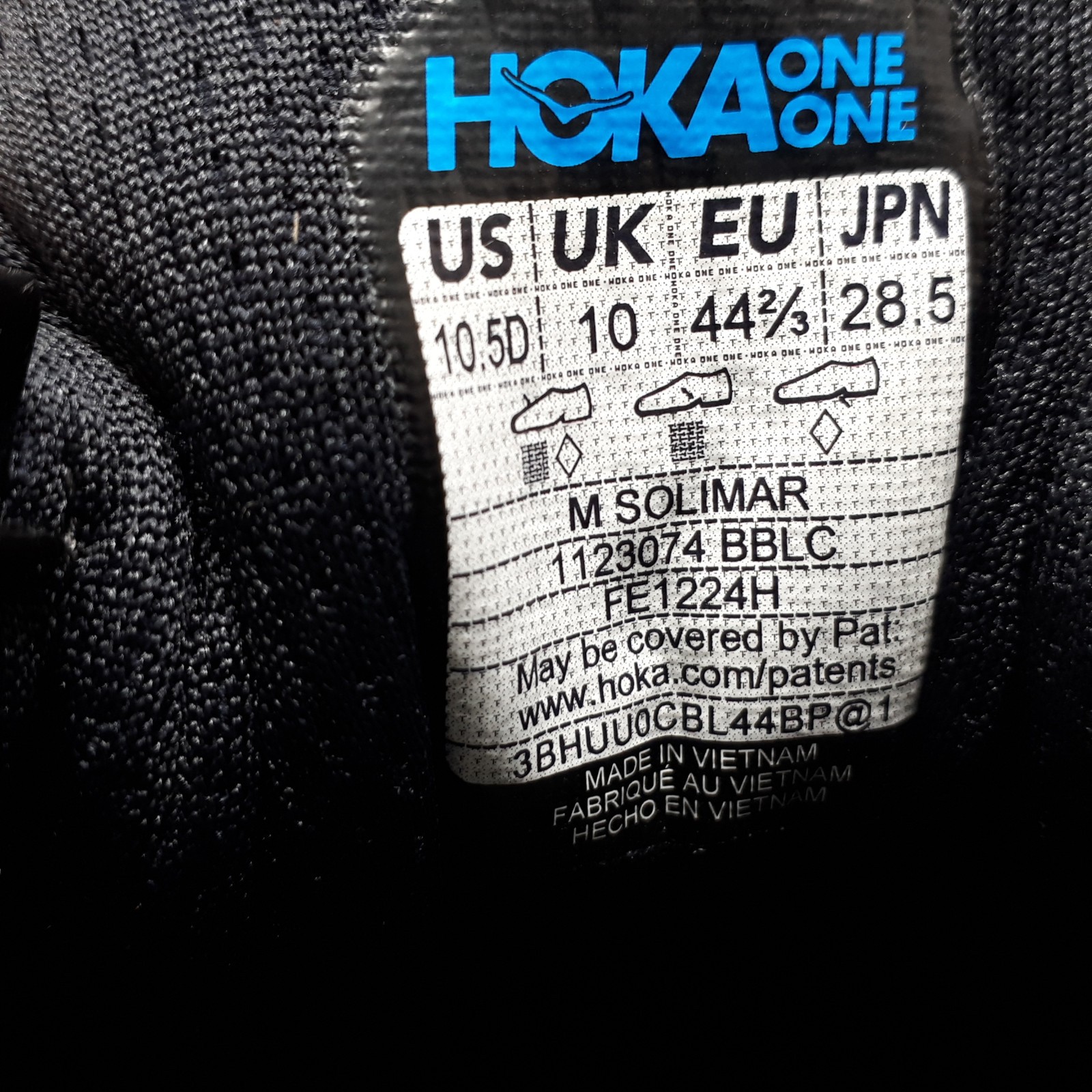 Hoka One One Solimar Triple All Black Mens Size 10.5 US Running Shoe Sneaker NEW