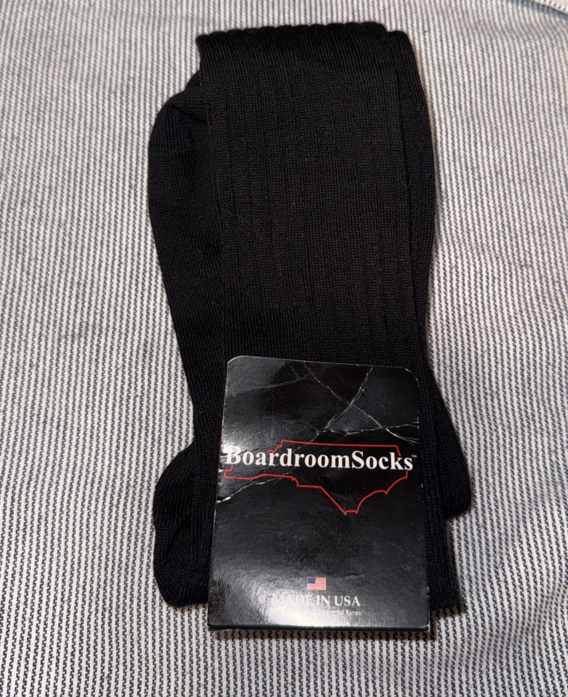 Men’s Over Th-Calf Dress Socks, Quality Boardroom Socks 74% Pima Cotton NWT