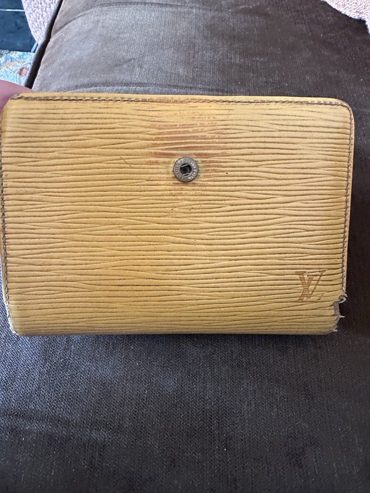 Louis Vuitton Epi Yellow Snap Wallet Coin Purse Folding Credit Card Slots
