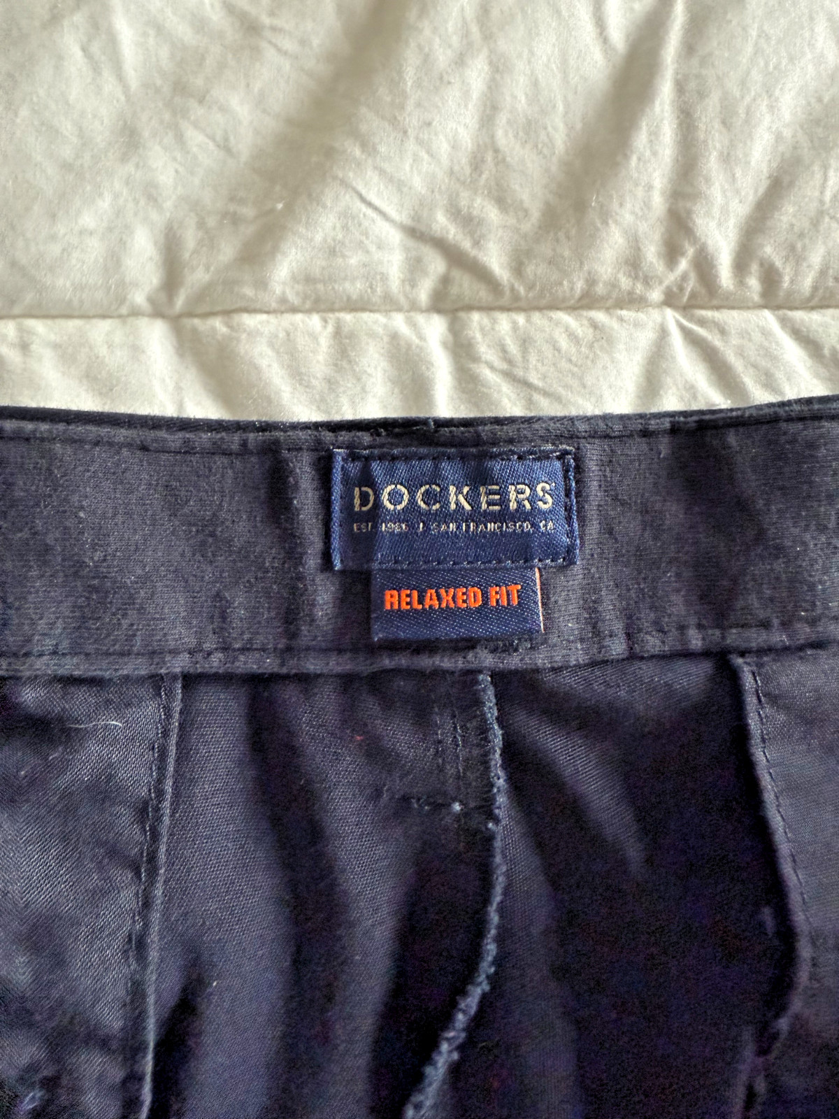 Dockers Relaxed Fit Men’s Pants 38×34 Navy Blue