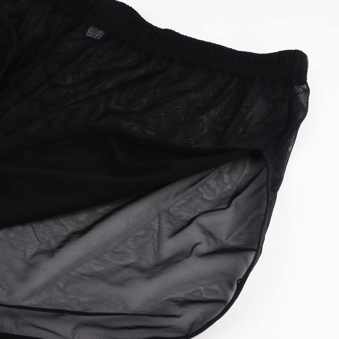 Men’s Boxer Shorts Loose Split Side Mesh See-Through Breathable Underwear Boxers