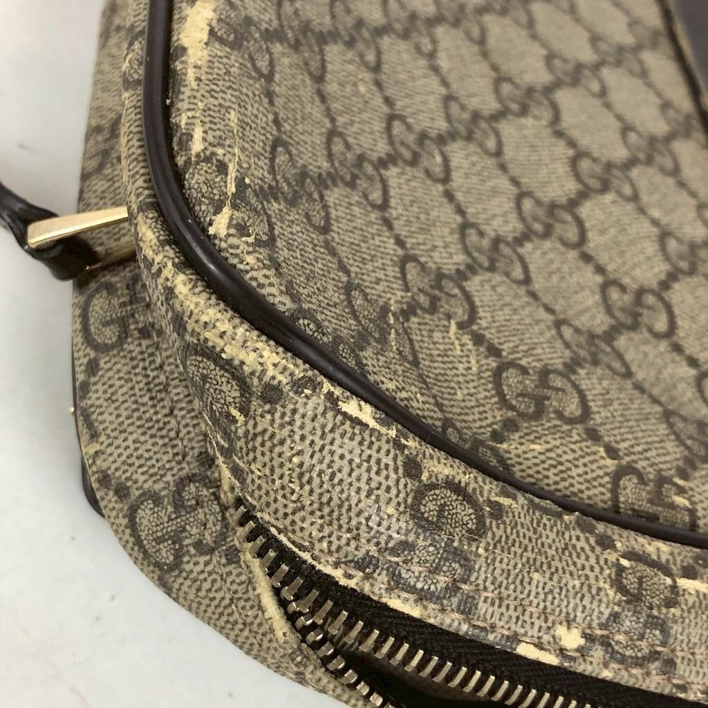GUCCI GG Supreme 2WAY Business Briefcase Bag Beige Brown Canvas Auth