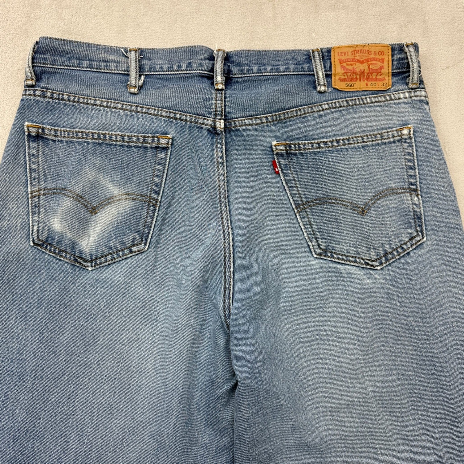 Levis 560 Comfort Fit Jeans Mens 40×32 Blue Loose Baggy Tapered Denim Streetwear