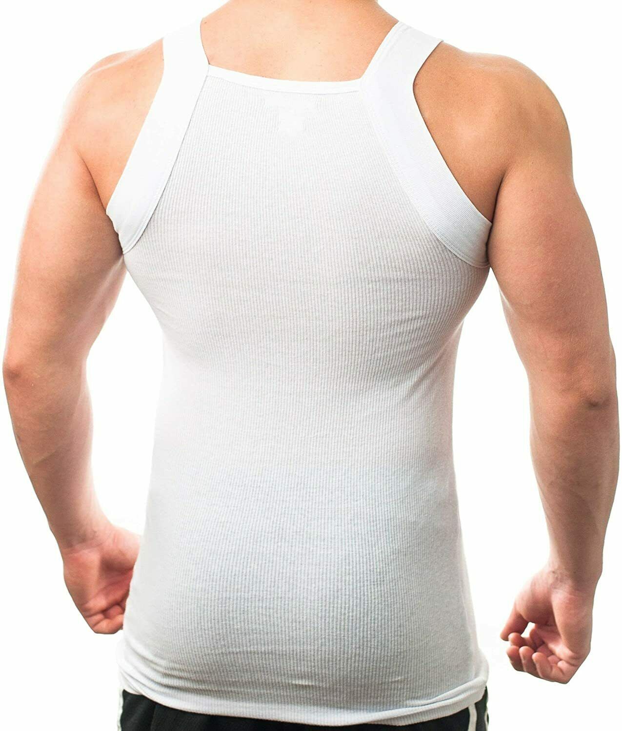 2-4 Packs Men’s G-unit Style Cotton Tank Tops Square Cut Muscle Rib A-Shirts