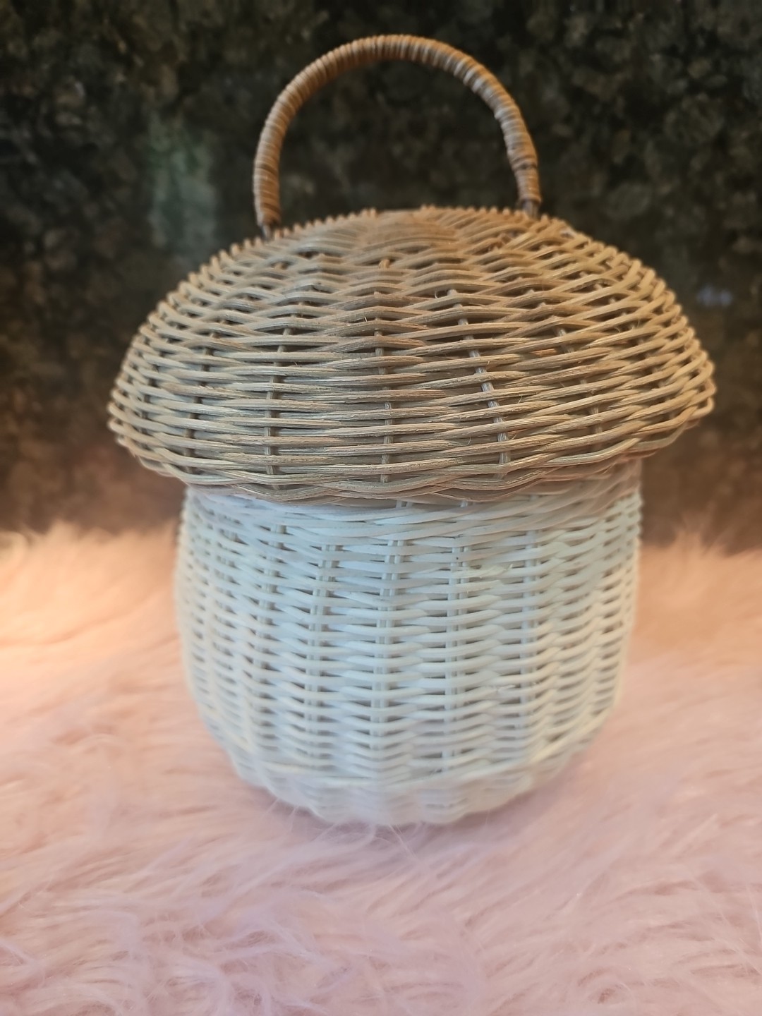 Rattan Mushroom Basket Bag Wicker Woven Women Handbags Beach Straw Bag Box
