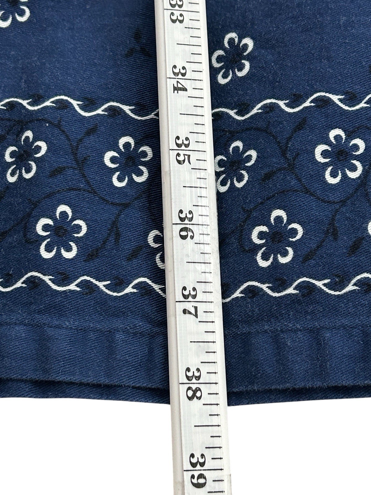 Silhouettes Women’s Size 22W Printed Sleeveless Shift dress Navy Blue Cotton