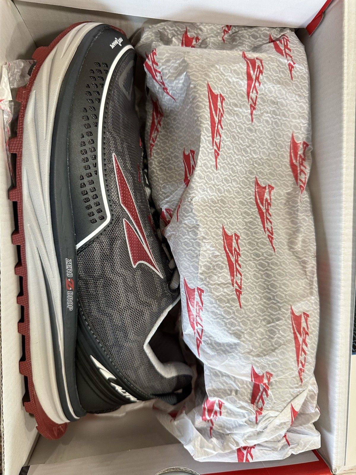 Altra Timp IQ Mens Size 8 Gray Red Zero Drop Foot Shape Atheltic Trail Shoes New