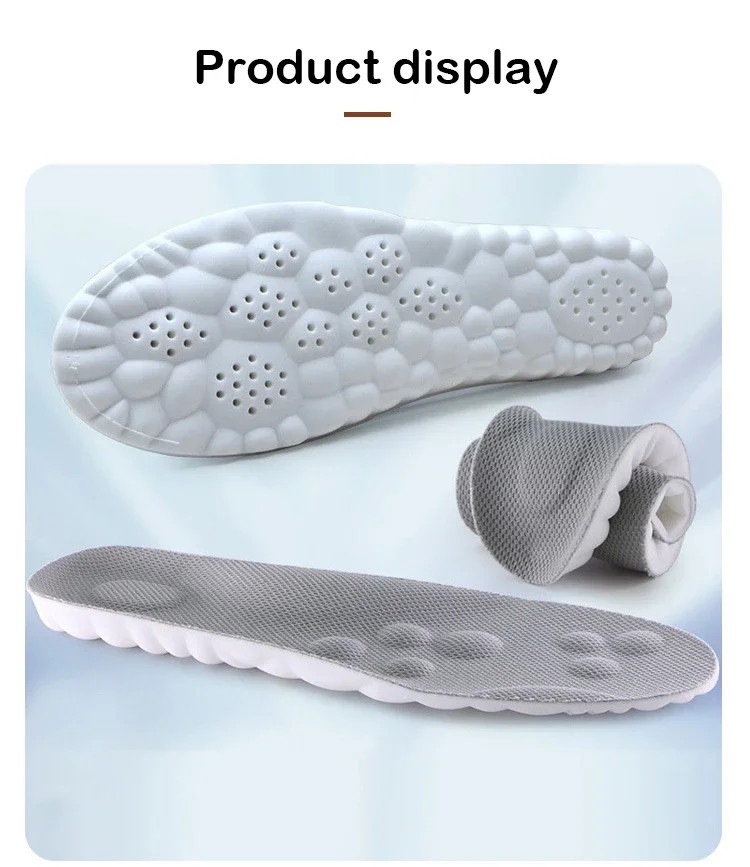 4D Massage Shoes Insoles Super Soft Latex Sports Insole for Feet Running Basket