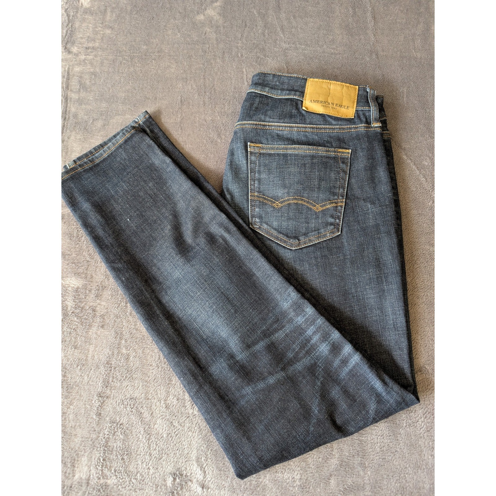 American Eagle Extreme Flex 4 Slim Jeans Mens 33×32 Dark Wash Blue Denim