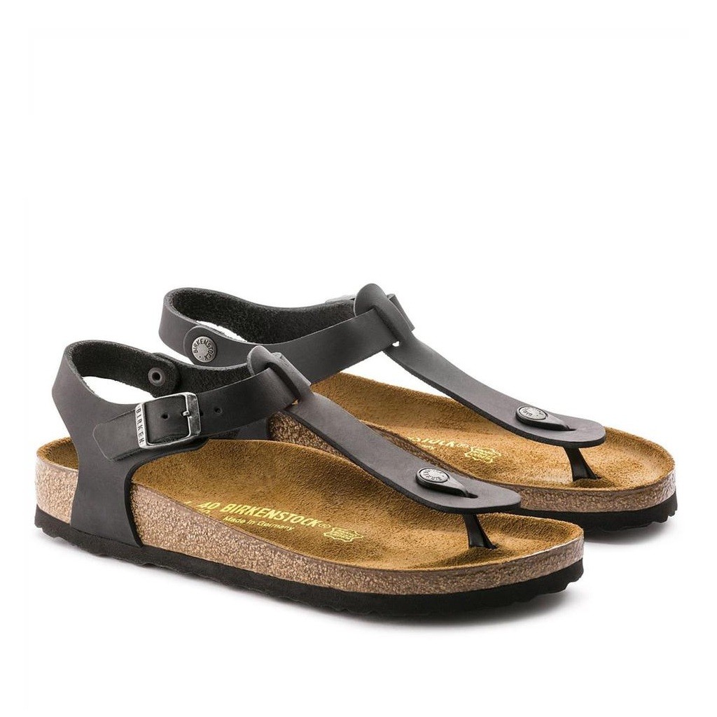 BIRKENSTOCK KAIRO BLACK OILED LEATHER REGULAR/WIDE WIDTH UNISEX LEATHER SANDALS