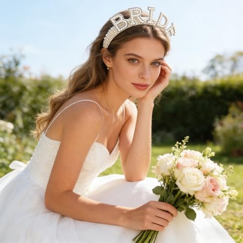 Elegant Pearl Bride Headband Bride To Be Headband with Exquisite Pearls Bridal