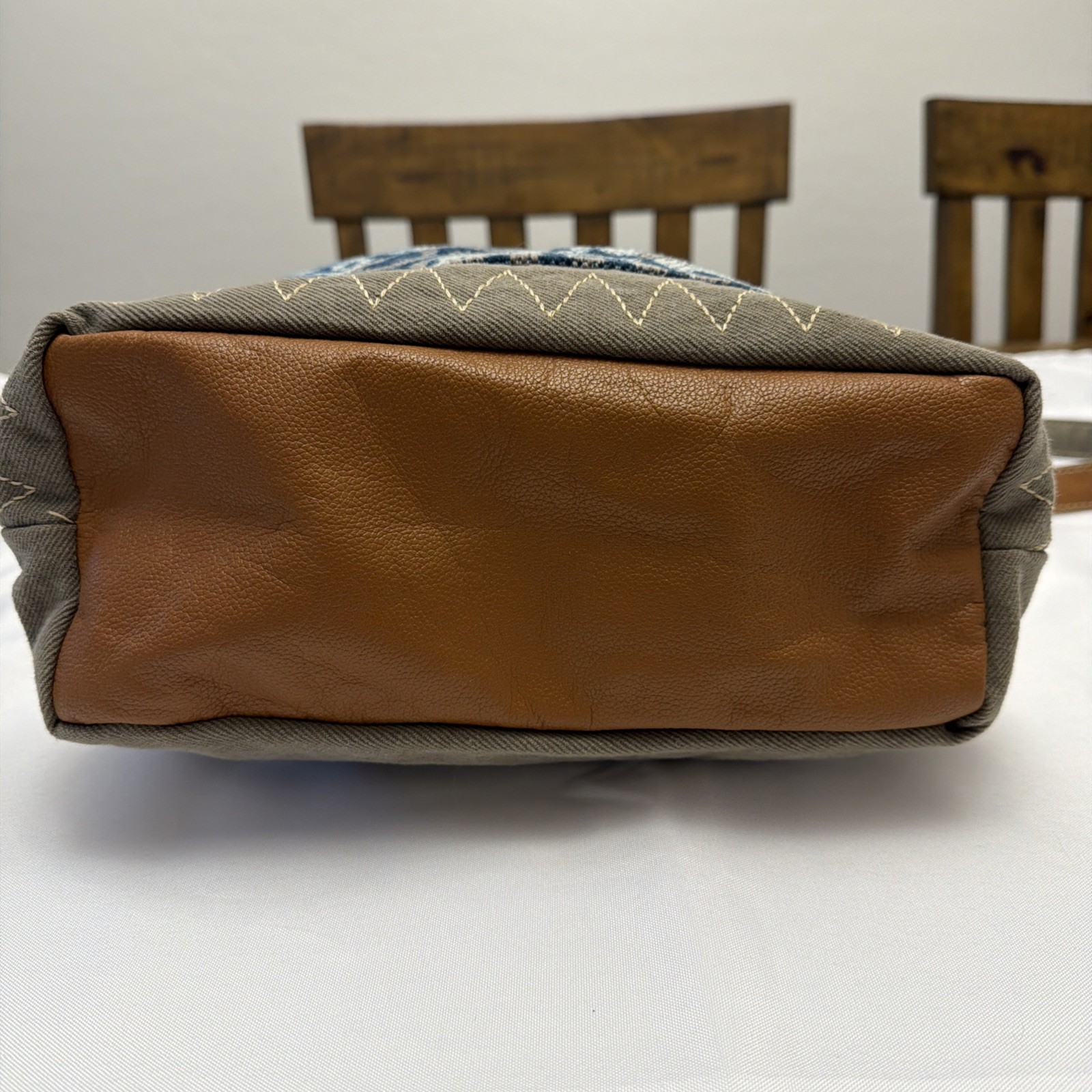 Myra Crossbody Bag Tapestry Canvas Fur & Leather Trim Boho Hippie