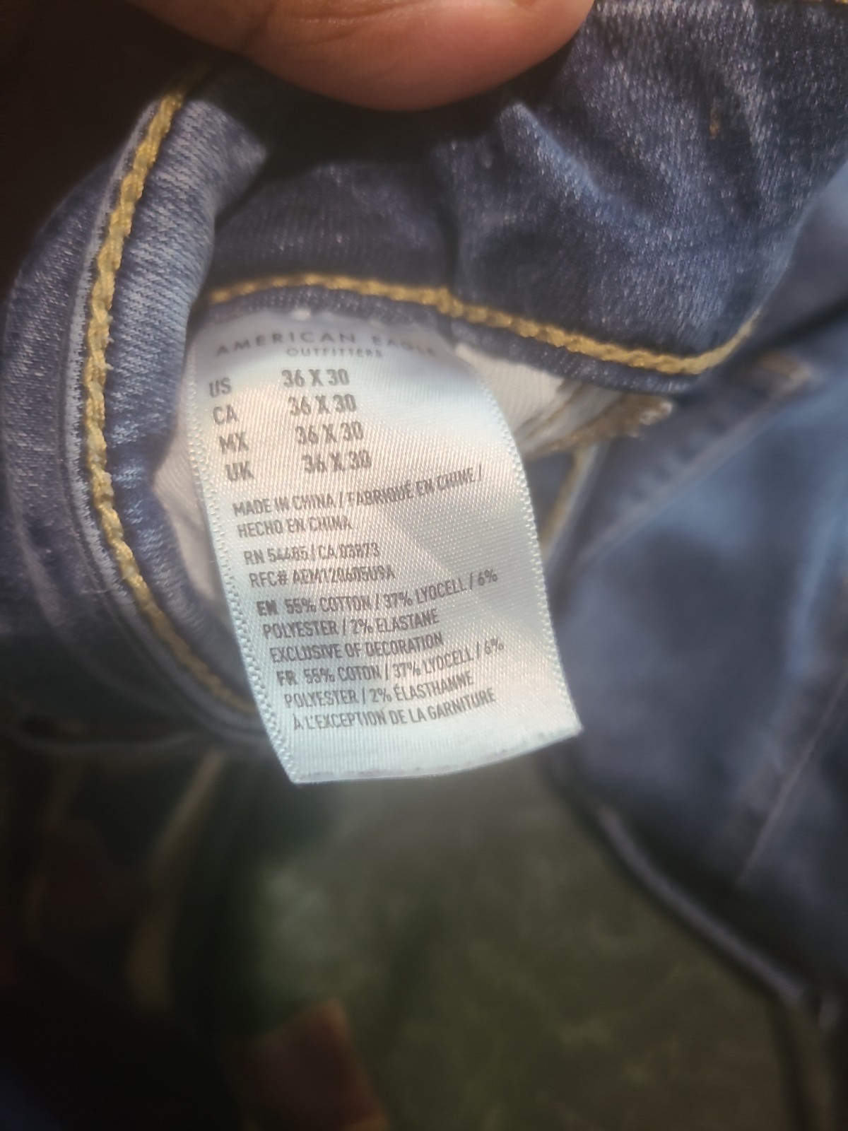 American Eagle Jeans Mens 36×30 Original Straight Next Level Flex Stretch Denim
