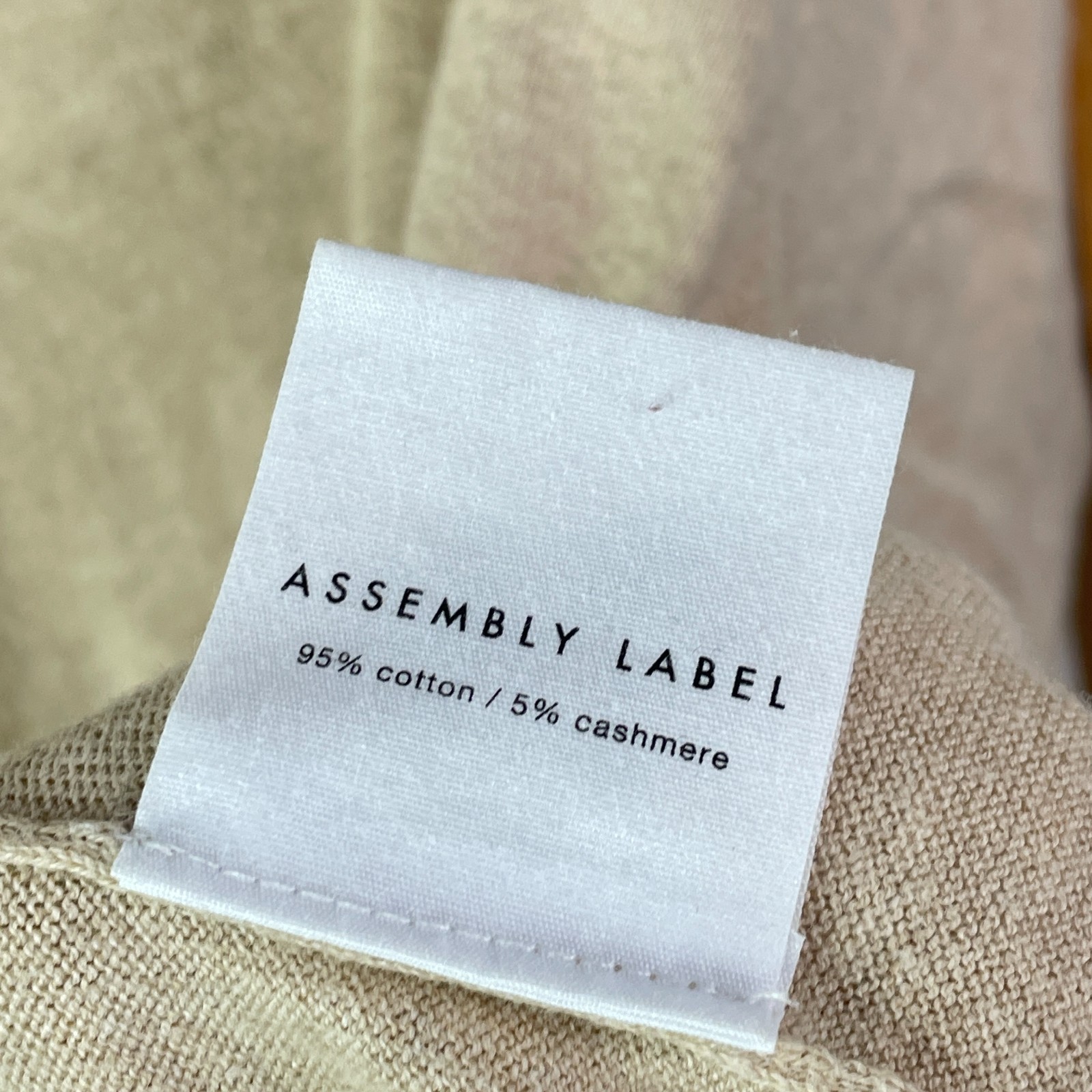 Assembly Label Jumper Mens Extra Small Brown Knit Cashmere Blend Crew Neck