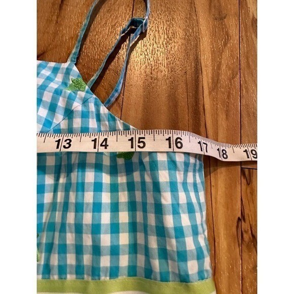 Lilly Pulitzer Ice Cream Cone Gingham Dress Size M Blue White Summer Sundress