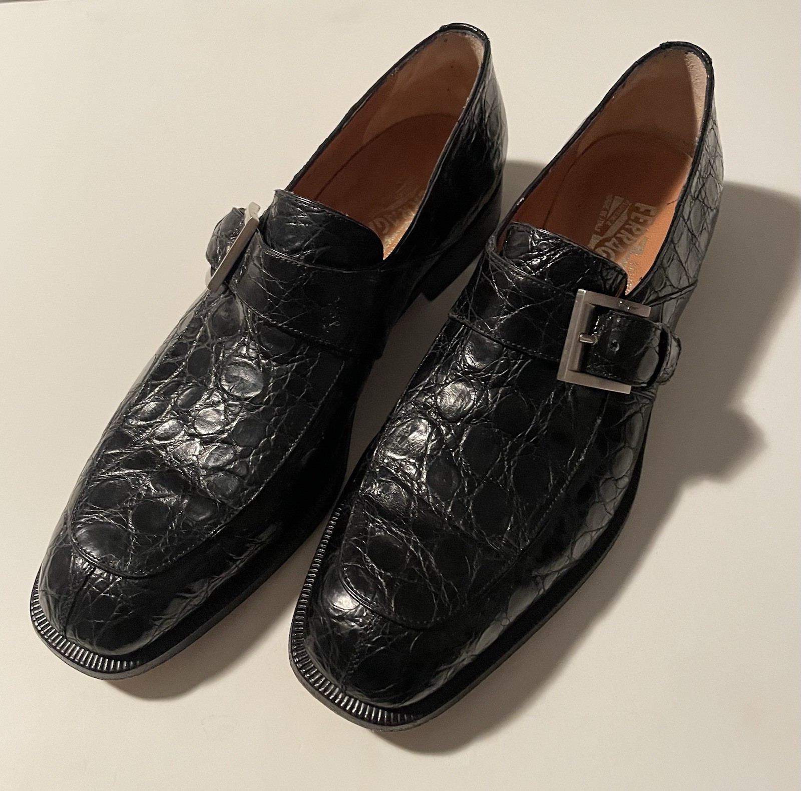 Salvatore Ferragamo Black Crocodile/Alligator Shoes Size 9B