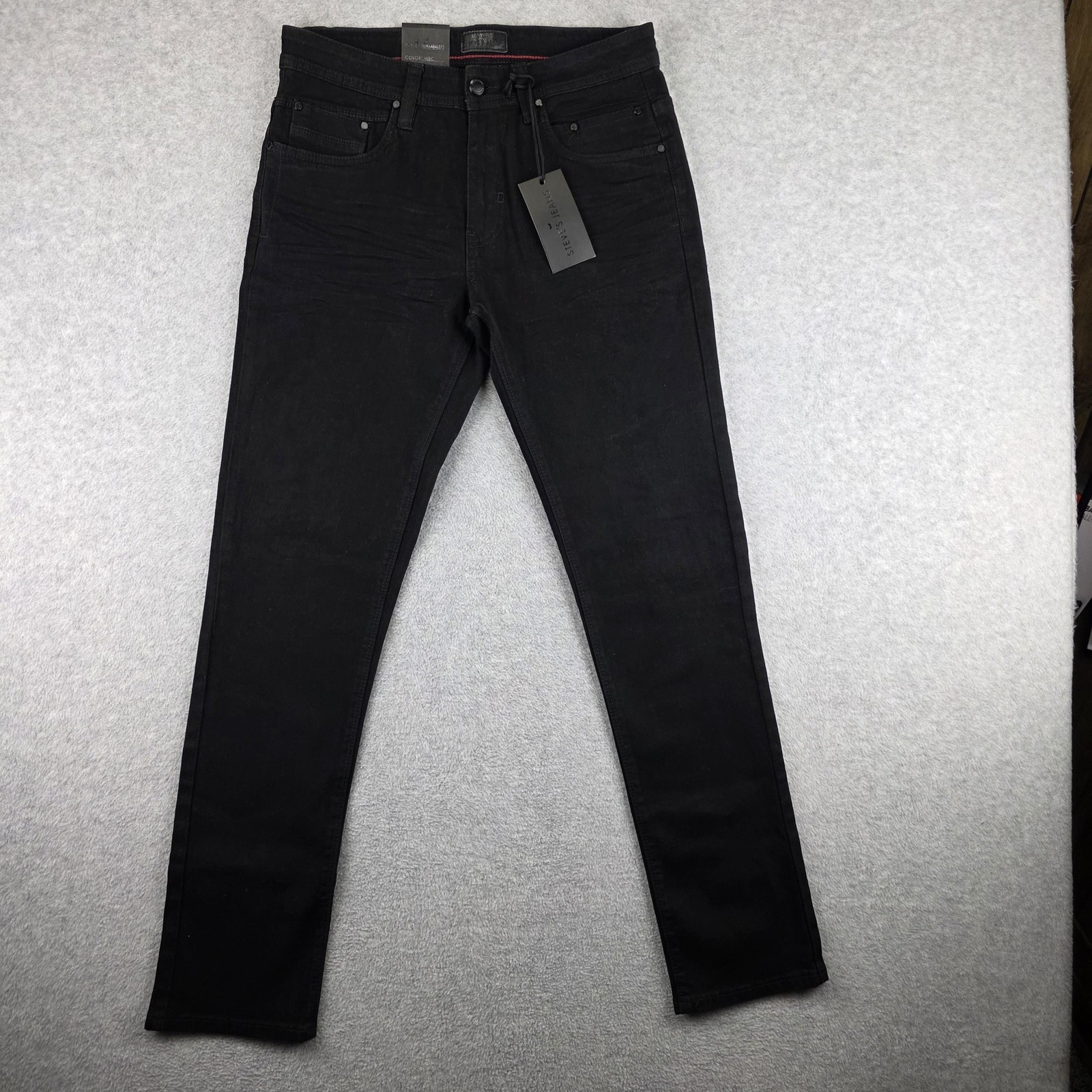 Steve’s Jeans Alec Jeans Mens 31×32 Black Slim Skinny Stretch Denim NWT