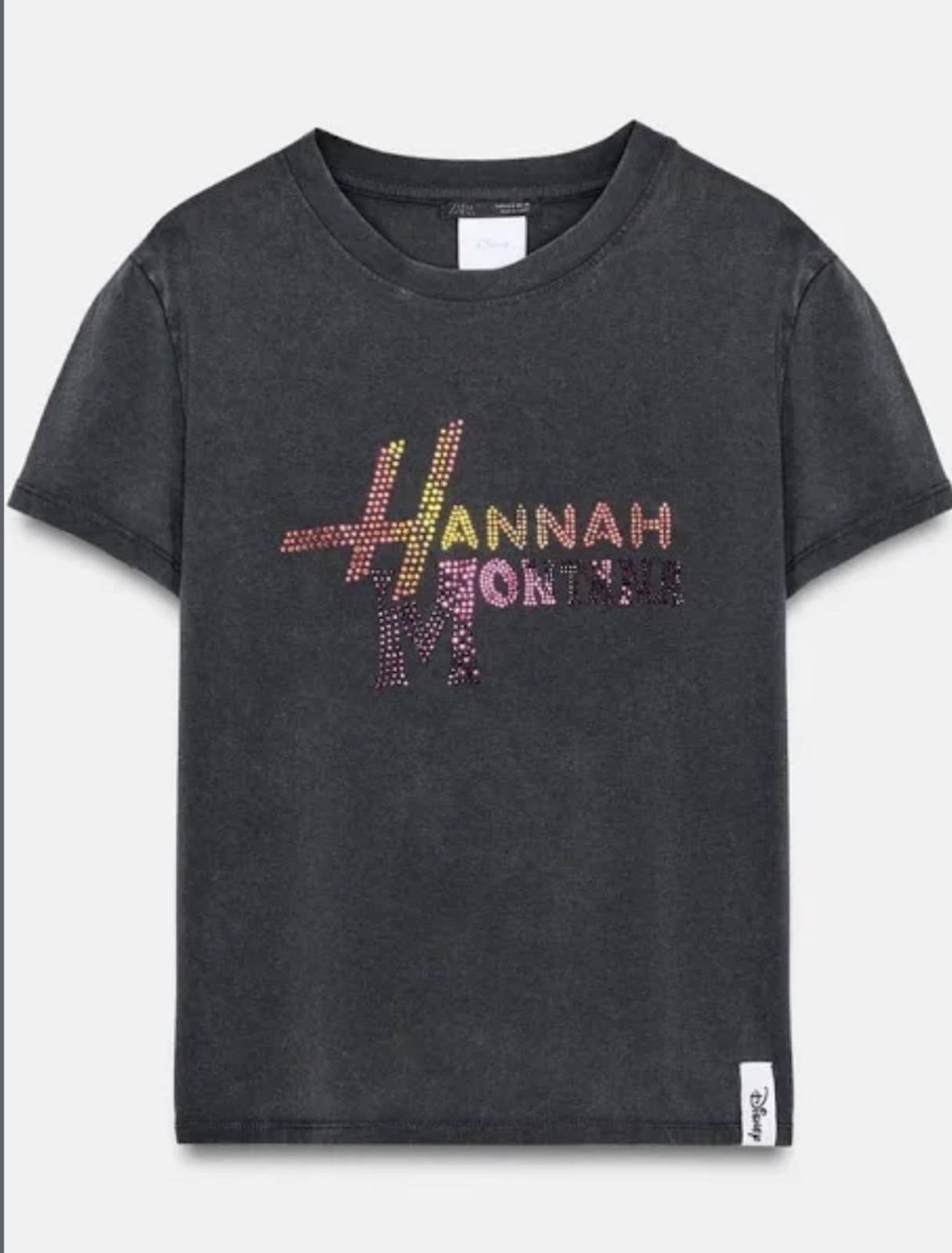 Zara HANNAH MONTANA DISNEY T-SHIRT Charcoal Size L 6050/058/822
