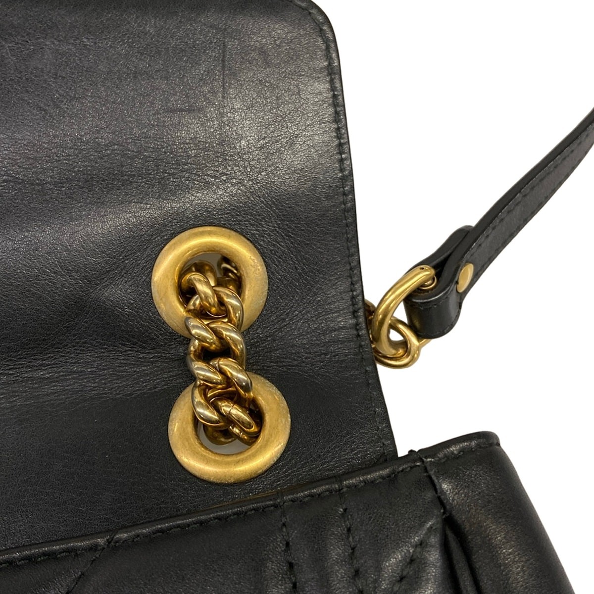 GUCCI GG Marmont Quilting Small Shoulder Bag 443497 Black Leather Shoulder Bag