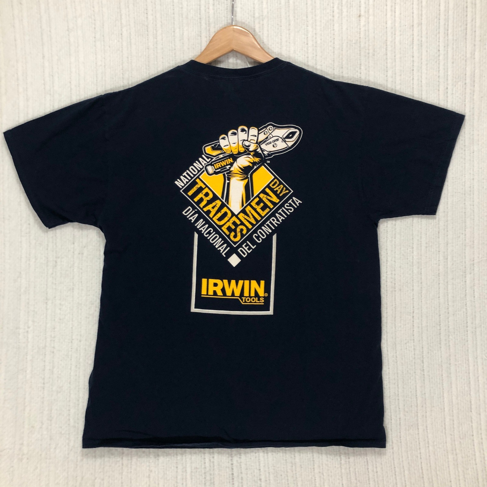 Irwin Tools National Tradesmen Day T-Shirt Black Yellow Graphic Print Mens L